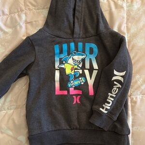 Hurley Charcoal Hoodie with Shark Graphic